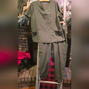 Olive Green Scrub Set